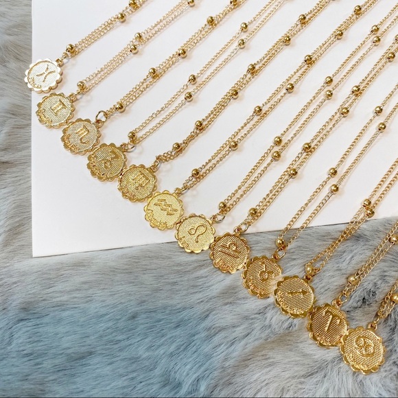 Gold Zodiac Coin w/Ball Bead Chain - Picture 16 of 16